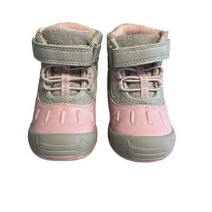 Stride Rite 360 Nebraska Pink Grey Boots Girls Sz 5 Medium Removable Insert